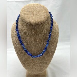 Vintage Necklace, Uncut Lapis Lazuli Necklace